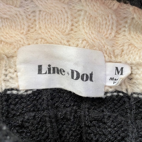 Line + Dot Anna Black Cream Striped Sweater Size M - Picture 7 of 8